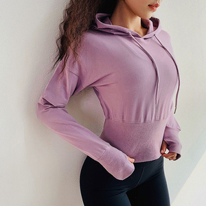 เสื้อฮู้ดคอตตอนสำหรับสตรีเสื้อจั๊มเปอร์ออกกำลังกายเล่นโยคะ - Product Image 5