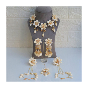 ชุดเครื่องประดับเจ้าสาวคุณภาพสูงปักลายเปลือกหอยและไข่มุกชุดเครื่องประดับสำหรับผู้หญิง - Product Image 1