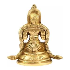 Annapurna Devi estatua Idol Murti religioso decorativo Metal artesanía Showpiece estatuilla pulida con impresión de huecograbado - Product Image 4