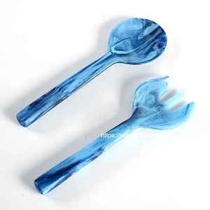 Juego de servidor de ensalada de tenedor de resina Apto para lavavajillas ecológico hecho a mano, vajilla duradera con estilo para cocina, comedor, Fiesta en casa - Product Image 3