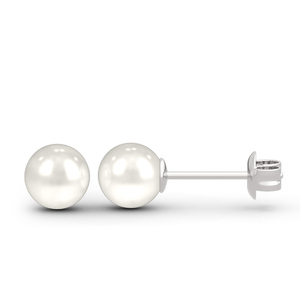 Jeulia Cultured Pearl Sterling <b>Silver</b> <b>Stud</b> Earrings - Product Image 3