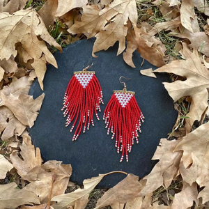 Pendientes Largos de Estilo Bohemio Hechos a Mano con Cuentas, Pendientes de Borla Vintage, Accesorios de Moda para Bodas para Mujer - Product Image 3