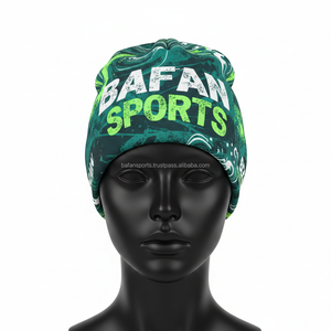 Bonnet pour femme en polyester et élasthanne de qualité supérieure, tissu extensible doux 220 GSM, imprimé vert, logo personnalisé, sublimation jacquard - Product Image 6
