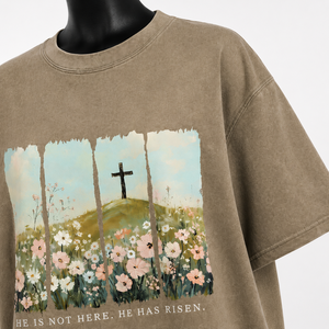 เสื้อยืดโอเวอร์ไซส์สีน้ำตาลอ่อนพิมพ์ลายกราฟิกสำหรับผู้หญิง ผ้าฝ้าย สวมใส่สบาย ทรงหลวม สไตล์สตรีทแวร์ - Product Image 6