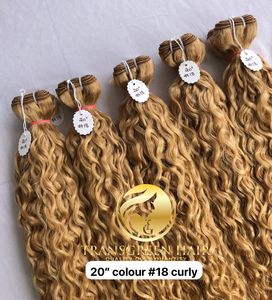 Vente en gros 100% de qualité supérieure à la cuticule alignée vierge indienne 20 ''couleur #18 faisceaux bouclés naturels vague brute dessinée unique - Product Image 4