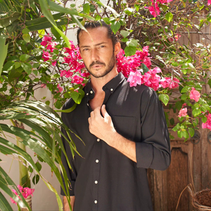 Camisa de Esmoquin Formal Unisex BEAM, Cuello Mao, 60% Algodón, 40% Tela Oxford, Transpirable, Otoñal, Bordada - Product Image 6