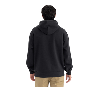 Movatextiles เสื้อมีฮู้ดสวมหัวสีดำล้วนมีกระเป๋าแบบจิงโจ้ผ้าคอตตอนเนื้อนุ่มมีฮู้ด - Product Image 4