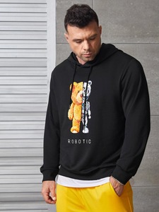 Sweat à capuche thermique pour homme, personnalisé, en molleton de coton, tissu tricoté, mode automne-hiver - Product Image 6
