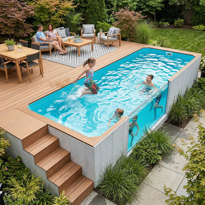 Fiberglass Above Ground Container Swimming <b>Pool</b> For Resort Hotel Garden With Complete Equipment <b>Pool</b> - Product Image 3