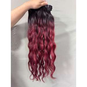 Extensiones de Cabello Virgen Ondulado Indio Borgoña de 8 Pulgadas, Cabello Indio Natural, Ondulado Profundo Suelto, Puntas de Cabello Super Doblemente Tramadas, Lacio Rizado - Product Image 2