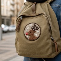Patch brodé renne de Noël, logo personnalisé, décoration de fêtes pour vêtements, sacs, chapeaux