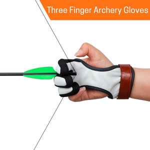 Guantes de Tiro con Arco de Tres Dedos, Protectores de Dedos para Deportes de Arco y Flecha, Guantes Duraderos y Cómodos - Product Image 2