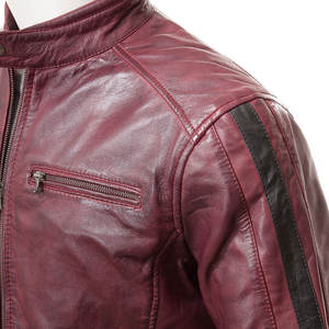 Veste en cuir de style High Street du meilleur fabricant personnalisée pour hommes Couleur unie Coupe-vent Imperméable Meilleur prix Hiver - Product Image 5