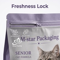 Sachet d'emballage alimentaire pour chats imprimé sur mesure, refermable, à fond plat, pour les fabricants américains d'aliments pour animaux de compagnie