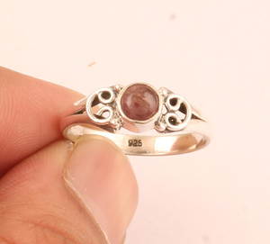 แหวนดีไซน์เนอร์925เงินสเตอร์ลิงประดับโกเมนทรงหลังเบี้ยสไตล์คลาสสิกงานปาร์ตี้อัญมณีของขวัญวันเกิดสำหรับผู้หญิง - Product Image 2