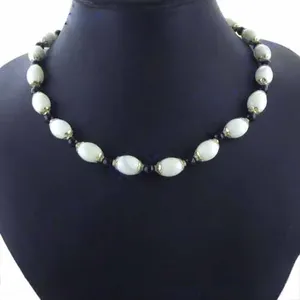 Collar de Perlas con Cuentas de Moda para Mujer, Acero Inoxidable con Amatista y Diamante, Joyería Elegante para Regalo - Product Image 2