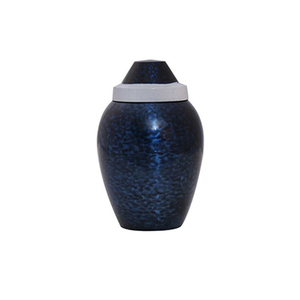 Urne funéraire bleue en métal, finition métallique, taille adulte, pour cendres - Product Image 1