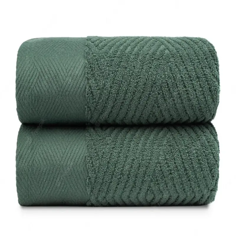 Thick Bath Towel Set Quick Dry Luxury Elegant Design 100% Cotton Soft Whole Sale Bath Towels For Hotel & Home Green