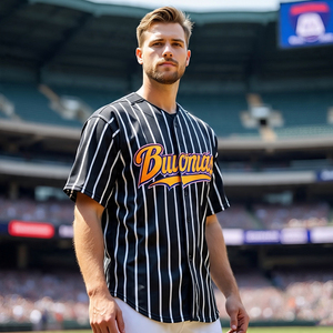 Impreso 100% poliéster béisbol camisas Jersey ropa deportiva botón abajo raya manga corta béisbol Jersey camisas Unisex - Product Image 1