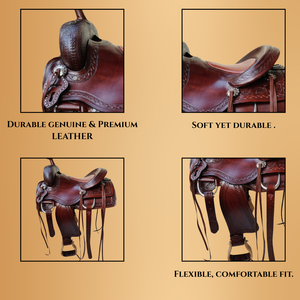 Selle de cheval en cuir de qualité supérieure | Confortable, durable et conçue pour une performance et un soutien optimaux du cavalier - Product Image 4