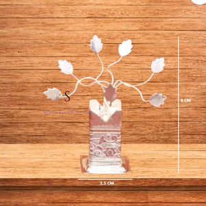 Recién llegado, plantas de Tulsi chapadas en plata 2025, hermosa planta de Tulsi con patrón para el hogar, escritorio de oficina, decoración de regreso de Pooja - Product Image 5