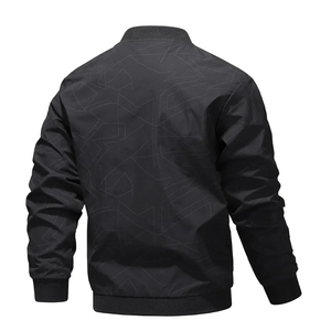 Người Đàn Ông Trọng Lượng Nhẹ Chịu Nước Đầy Đủ <span class=keywords><strong>Zip</strong></span> Máy Bay Ném Bom Giản Dị Áo Khoác Cho Mùa Xuân Mùa Thu Mô Hình Hình Học Thiế<span class=keywords><strong>t</strong></span> Kế Mỏng Ngoài Trời - Product Image 3
