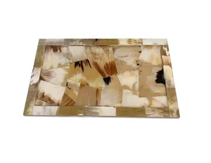 Plateau de service sans danger pour les aliments en corne de buffle naturelle le plus vendu pour la décoration cuisine maison hôtel disponible à un prix abordable - Product Image 2