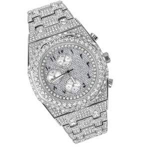 Reloj de Cuarzo con Diamantes de Moissanita de Moda, Unisex, Lujoso, Completamente Engastado, con Números Romanos, Ecológico, a los Mejores Precios - Product Image 3