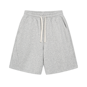 Shorts de sport décontractés pour hommes, imprimés, noirs, à taille haute élastique, imperméables, à séchage rapide, en coton tricoté et polaire - Product Image 4