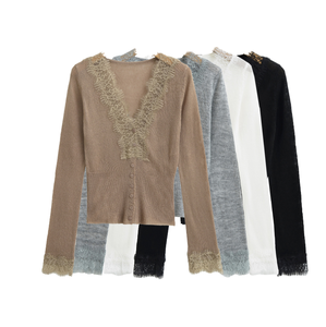 Cárdigan de Punto de Lana/Acrílico para Mujer, Estilo Casual, Mangas Regulares, Brinda Comodidad y Versatilidad para el Uso Diario - Product Image 1