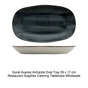 ถาดรูปไข่สีแอนทราไซต์ Gural Avanos ขนาด 29 x 17 ซม. อุปกรณ์ร้านอาหาร ภาชนะสำหรับจัดเลี้ยง ขายส่ง - Product Image 2