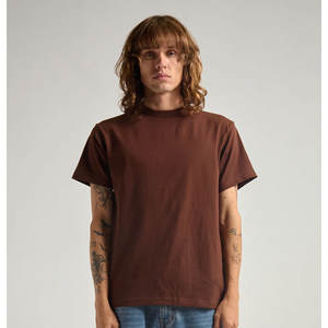 Gran oferta, camiseta de gran tamaño de algodón 100% de peso pesado para hombre, ropa informal estilo Hip Hop, camiseta de estilo Vintage con cuello redondo - Product Image 4