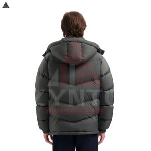 Nouvelle arrivée Veste d'hiver pour homme avec fermeture éclair Veste matelassée respirante à faible coût imperméable et isolée avec fourrure de mouton - Product Image 2