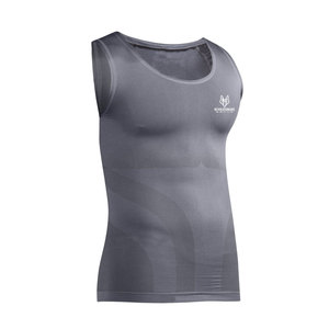 Top de compresión con diseño personalizado de tela de secado rápido para correr y gimnasio Hombres Top de compresión - Product Image 3