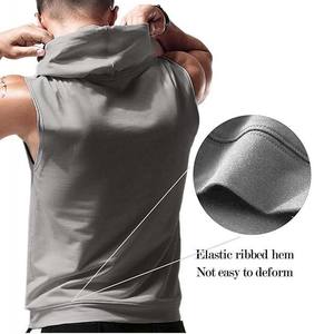 Vente en gros de gilet de fitness de haute qualité pour hommes gilet de sport respirant en coton sweat à capuche sans manches conception de logo personnalisé vêtements pour hommes 2025 - Product Image 3