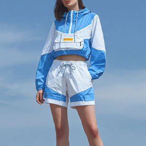 Windbreaker Haf Zip <b>Shorts</b> 2 Piece Set Women Crop Rain Jacket Top Waterproof <b>Shorts</b> Women's Mountain Wind breaker Suit Ladies - Product Image 1