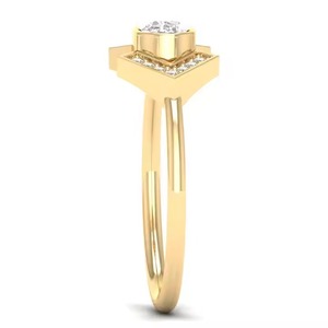 แหวนเพชร14K สีเหลืองทองสำหรับผู้หญิงแหวนเจ้าสาวเครื่องประดับสุดหรูสำหรับผู้หญิง - Product Image 4