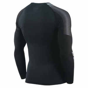 Customized Men's Rash Guard Long Sleeve Polyester/Nylon Material Digital <b>Print</b> Your Own Design Custom Logo for Gym Fitness Wear - Product Image 5