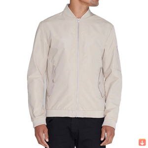 New Arrival Coated Nonwoven Stand Collar Bomber <b>Jacket</b> <b>Long</b> Sleeves Light Casual Sports Wear Custom Design Embroidery Canvas - Product Image 4