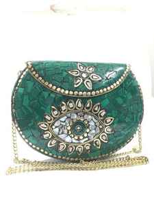 กระเป๋าถือแฟชั่นทำมือจากเปลือกหอยมุก ขัดเงาอย่างดี สวยงาม  สำหรับผู้หญิง  นำเข้าจากอินเดีย - Product Image 2