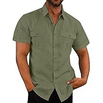 À la mode OEM Service hommes 100% coton chemises habillées affaires formelles sans plis demi manches 2 poches motif Unique - Product Image 4