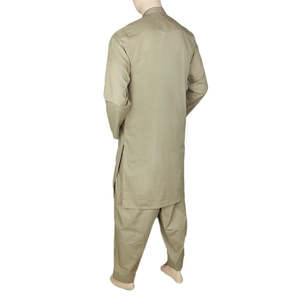 Shalwar Kameez Bordado para Hombre con Cuello de Banda - Verde - Product Image 5