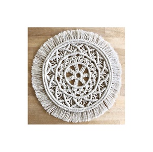 Napperon en macramé jacinthe d'eau de luxe tapis tressé rond résistant à la chaleur isolation chaude coussin anti-dérapant - Product Image 4