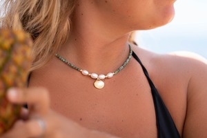 Collier ras-de-cou en perles de turquoise africaine, perles en argent sterling 925, minimaliste, fait main, cadeau pour elle, idée de bijou, style bohème - Product Image 3