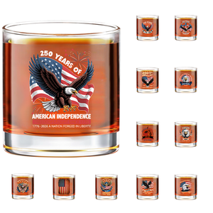 <span class=keywords><strong>Verres</strong></span> à whisky ronds de luxe personnalisables avec logo, souvenir du 250e anniversaire américain, cadeau haut de gamme pour le 4 juillet - Product Image 1