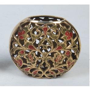 Soporte de metal esférico antiguo y hermoso con un intrincado diseño floral y de hojas, increíblemente elaborado por KHOOSI OVERSEAS. - Product Image 5