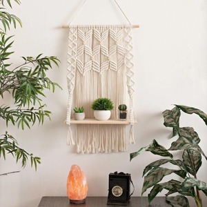 Tapiz de macramé hecho a mano para colgar en la pared, tapiz decorativo bohemio elegante para sala de estar, dormitorio, entrada y estilo Interior del hogar - Product Image 2