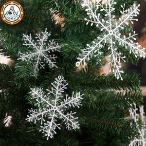 Juego de adornos de copos de nieve artificiales BINLU para árbol de Navidad decoración del hogar artesanías hechas a mano - Product Image 3