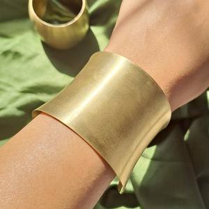 Handmade Cuff Bangle 18K Gold Plated Brass <b>Metal</b> Waterproof Jewelry High Finish Hand Cuff <b>Metal</b> Brass Bangle <b>Bracelet</b> - Product Image 3