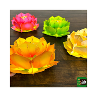 Offre Spéciale Lotus fleur forme Festival extérieur en plastique lanterne/biodégradable étanche flottant piscine lanternes Vietnam artisanat